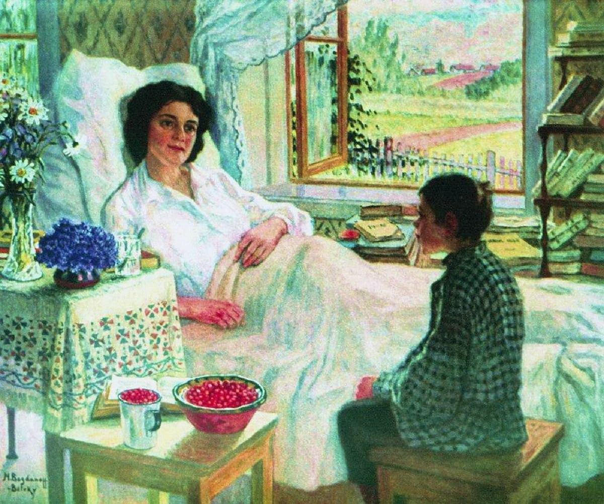 Nikolay Bogdanov-Belsky - Der Besuch des kranken Lehrers - Visiting the Sick Teacher 1